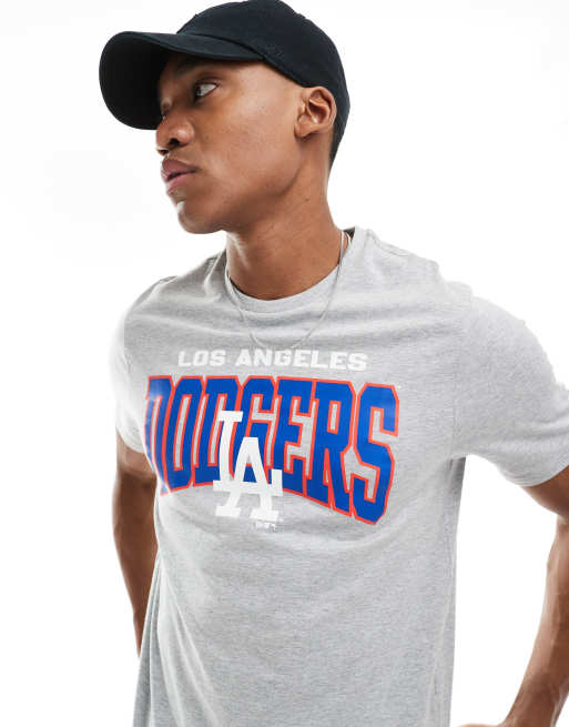 New Era - Los Angeles - T-shirt met print op de voorkant in gemêleerd grijs