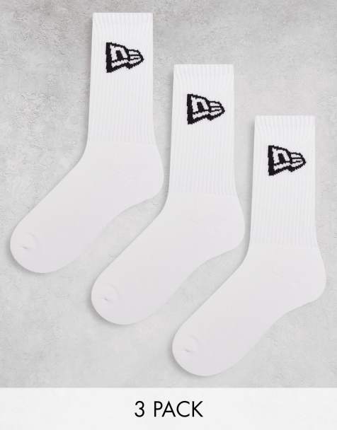 New Era - Lot de 3 paires de chaussettes avec logo drapeau - Blanc - view 1