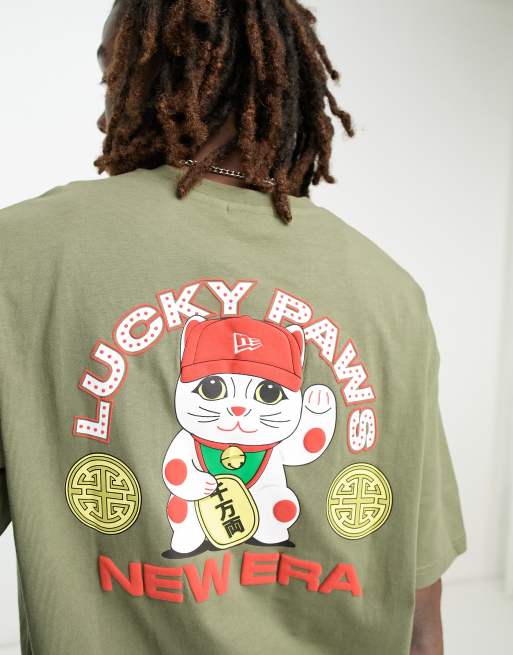 T-shirts New Era Lucky Paws Character Medium Oversized T-Shirt Green