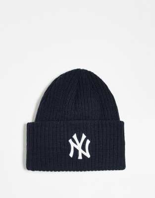 New Era New Era merino wool blend wide cuff beanie in navy