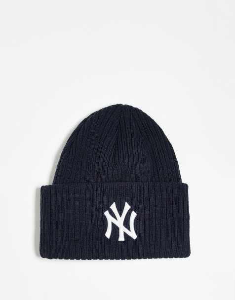 New Era merino wool blend wide cuff beanie in navy - view 1