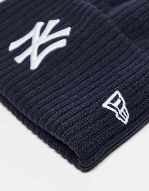 New Era merino wool blend wide cuff beanie in navy, 2 of 3