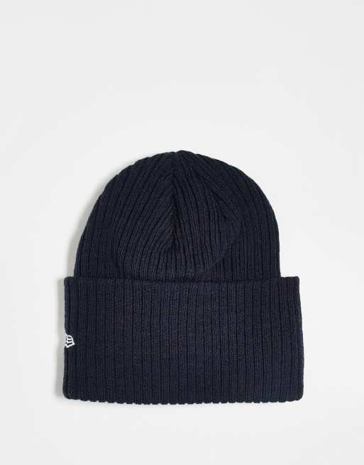 New Era merino wool blend wide cuff beanie in navy, 3 of 3