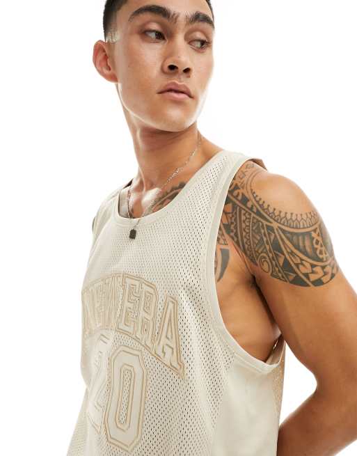 New Era mesh tank in ecru | ASOS