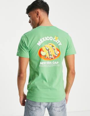 New Era Mexico City taco backprint t-shirt in green