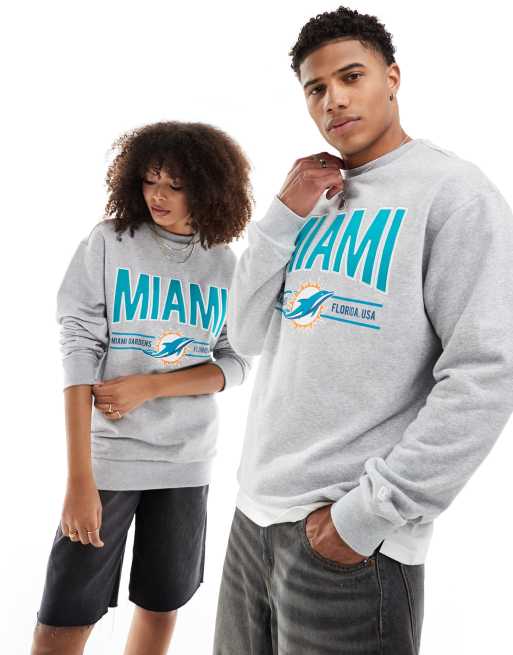 New Era - Miami Dolphins - Felpa unisex color grigio mélange