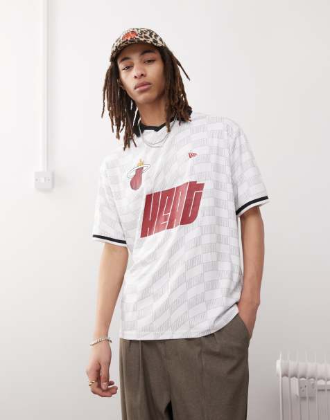 New Era Miami Heat Sports top with collar in white - view 1