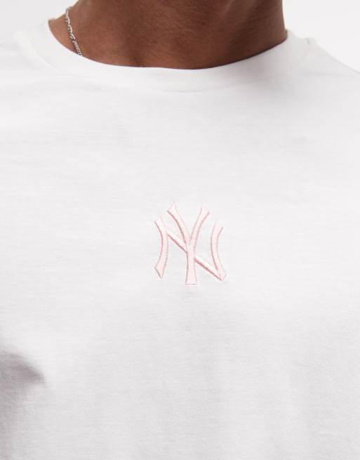 New Era midi logo short sleeve oversized t-shirt in white, 3 of 5
