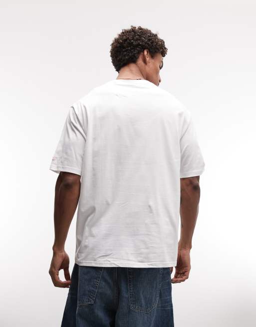 New Era midi logo short sleeve oversized t-shirt in white, 5 of 5