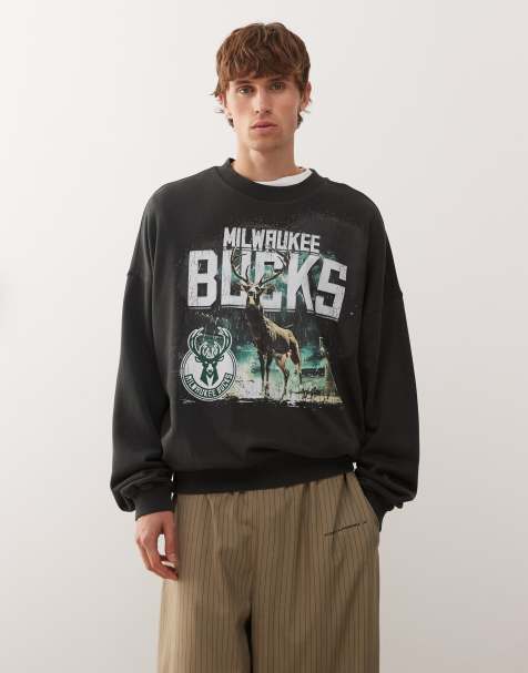 New Era - Milwaukee Bucks - Felpa oversize nero slavato - view 1