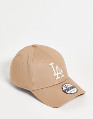 New Era MLB 9forty LA Dodgers cap in light brown