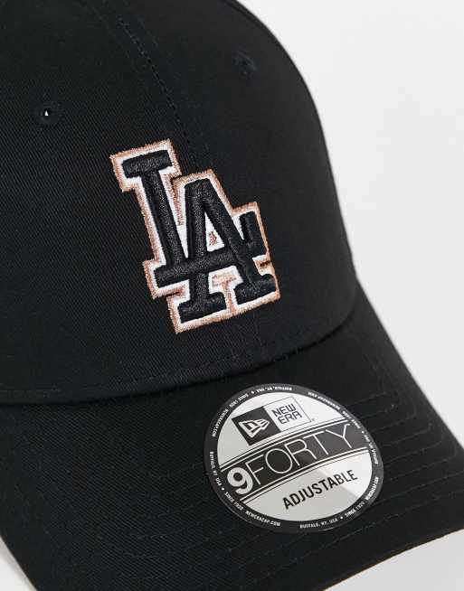 New Era MLB La Dodgers Metallic Black 9Forty Adjustable Cap