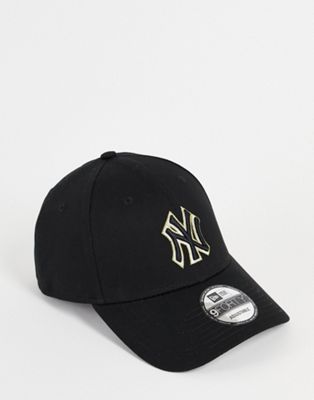 New Era MLB 9Forty New York Yankees logo cap in black