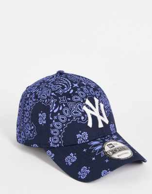 New Era MLB 9Forty New York Yankees paisley unisex cap in navy | ASOS