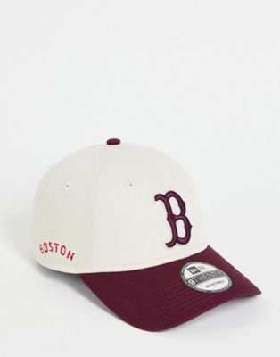 New Era MLB 9Twenty Boston Red Sox two tone cap in cream/maroon exclusive at ASOS | ASOS