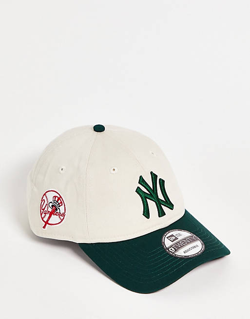 New Era MLB 9Twenty New York Yankees two tone cap in cream/green ...