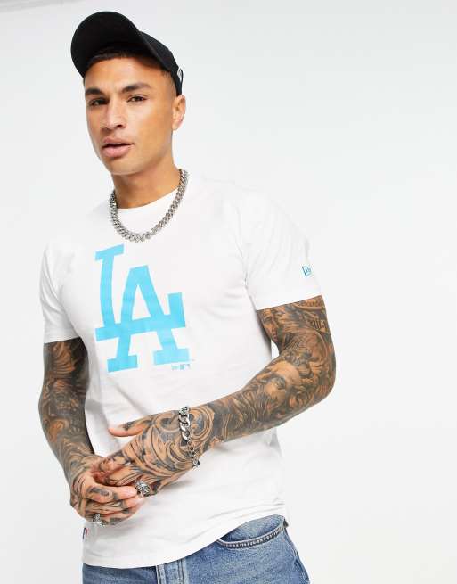 New Era – MLB LA Dodgers – Biały T-shirt z dużym niebieskim logo, 3 z 4
