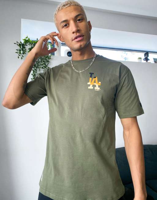 New Era MLB LA Dodgers camo infill t-shirt in khaki exclusive as ASOS