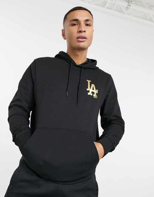 NEW ERA HOODED SWEATSHIRT METALLIC LA DODGERS Man Black