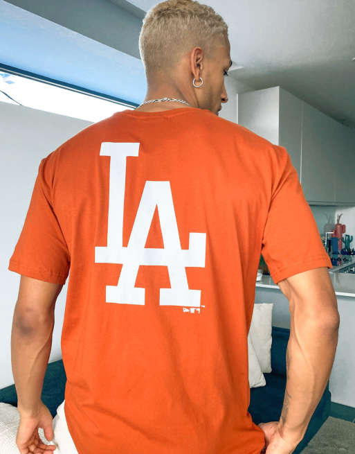 New Era MLB LA Dodgers oversized t-shirt in light brown