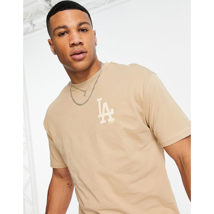 LA Dodgers World Series Patch Dark Brown Oversized T-Shirt