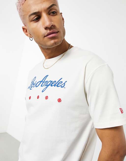 LA Dodgers Logo White Oversized T-Shirt