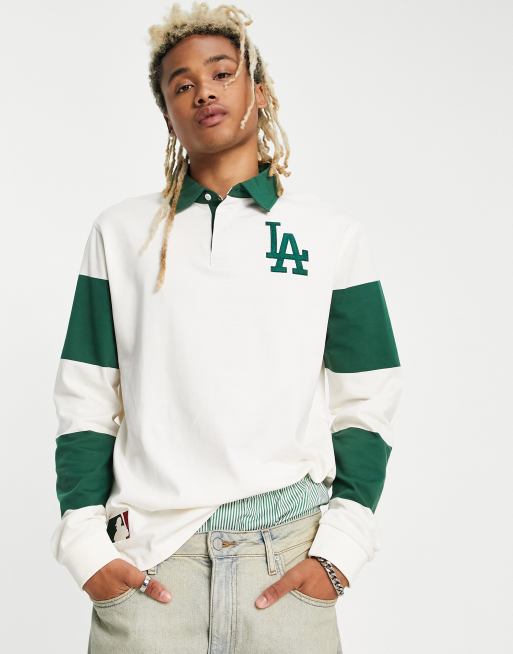 New Era - MLB LA Dodgers - Rugbyshirt in gebroken wit, exclusief bij ASOS