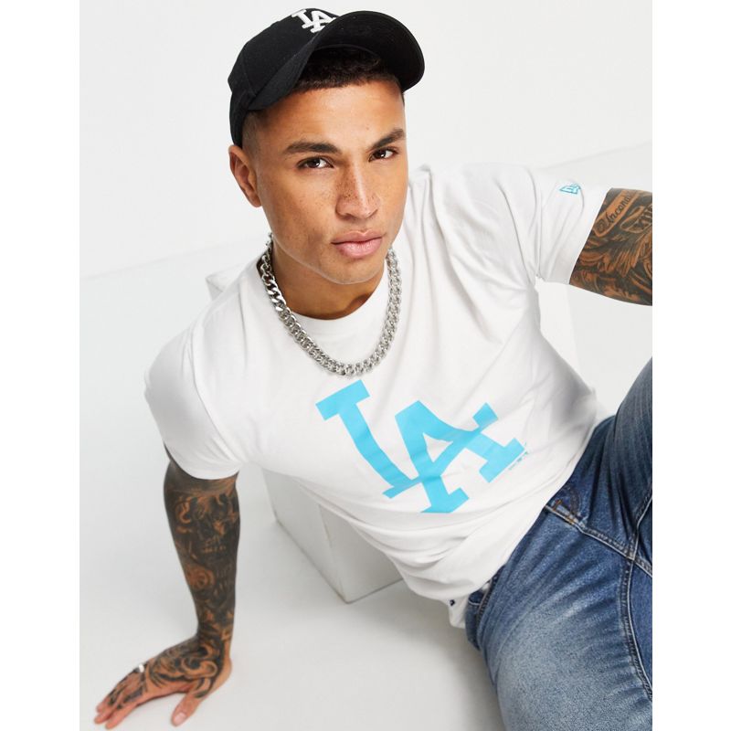 T-shirt e Canotte Uomo New Era - MLB LA Dodgers - T-shirt bianca con stampa del logo blu
