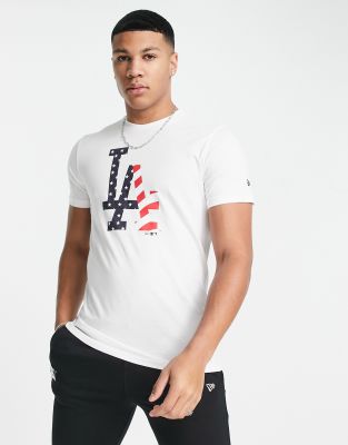 New Era MLB Los Angeles Dodgers Logo T-shirt In White | ASOS