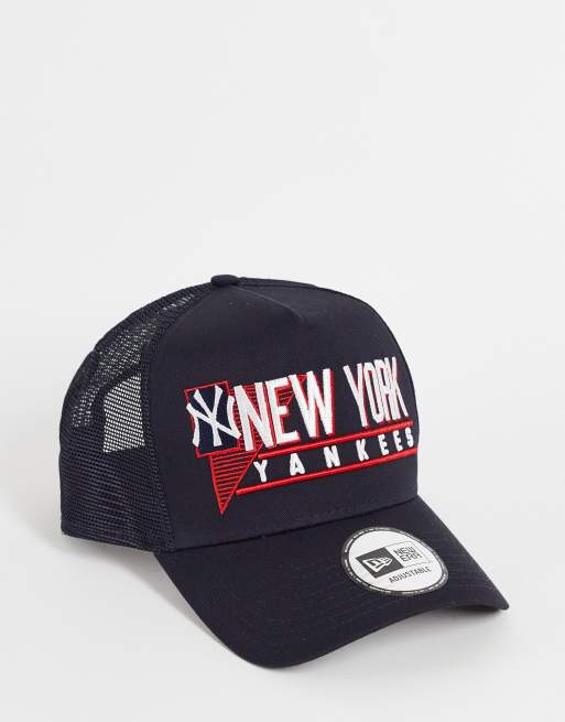 New Era MLB New York Yankees A frame trucker cap in black