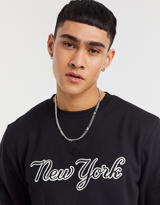 New Era MLB New York Yankees heritage sweatshirt in black