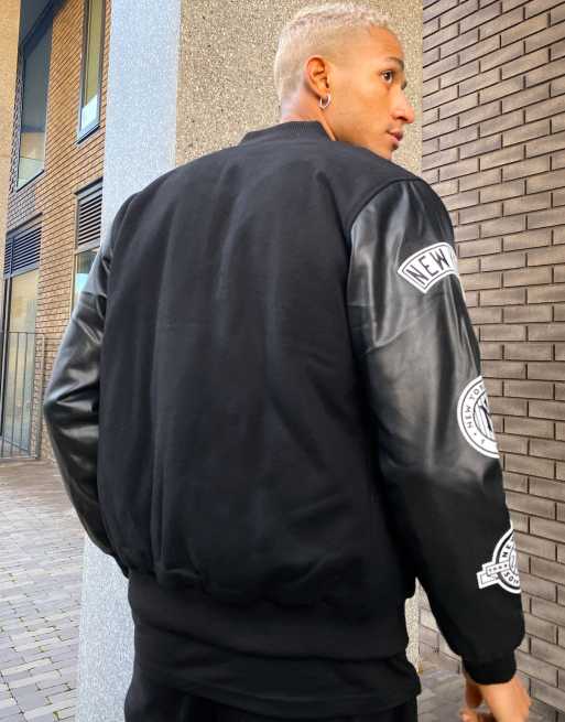 NY Yankees Varsity Wool/Leather Black Jacket