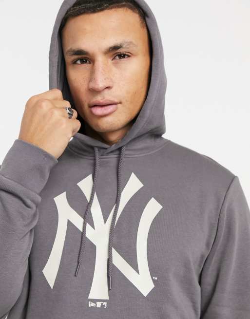 Men's Hoodie New Era New York Yankees Logo Infill Grey Hoodie Gray