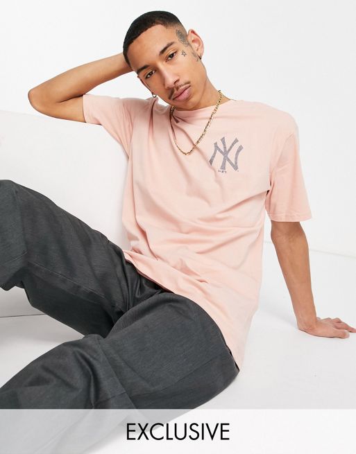 Cotton T-shirt with Yankees™ patch in pink