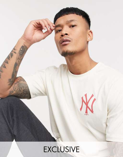 New Era MLB New York Yankees logo t-shirt in purple exclusive as ASOS