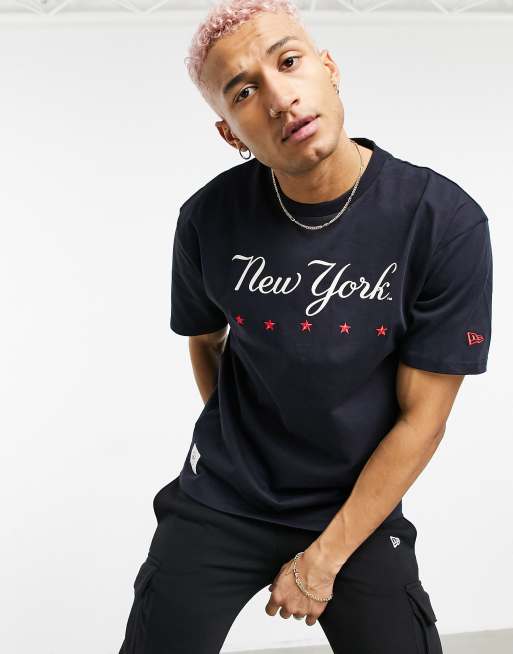 New Era New York Yankees oversized t-shirt in black, ASOS