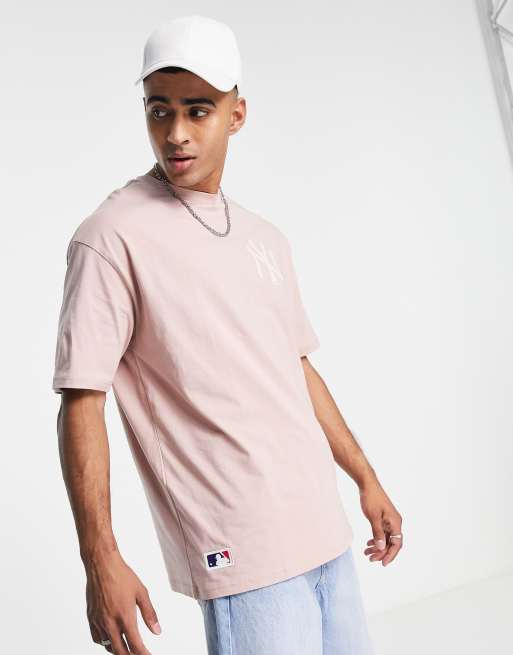 New Era MLB NY Yankees oversized t-shirt in rusty pink | ASOS