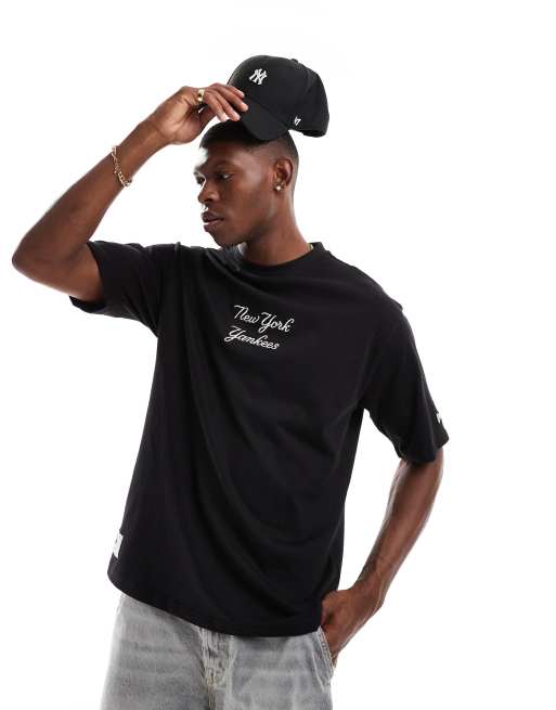 New Era MLB T shirt nera con motivo a quadri scozzesi a contrasto ASOS