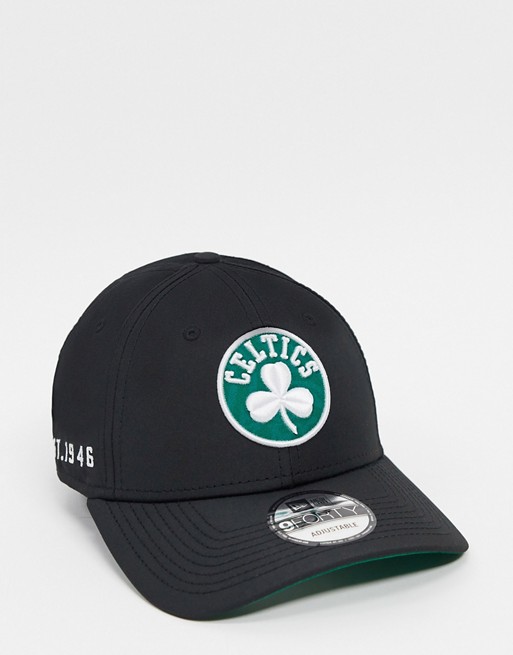 New Era NBA 9Forty Boston Celtics adjustable cap in black