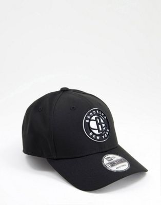 New Era NBA 9Forty Brooklyn Nets adjustable cap in black