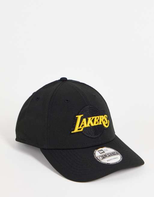 New Era – NBA 9Forty LA Lakers – Größenverstellbare Kappe in Schwarz