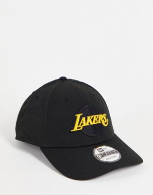 New Era NBA 9Forty LA Lakers snapback cap in black