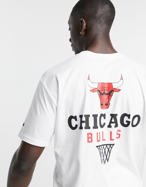 New Era NBA Chicago Bulls back print t-shirt in white exclusive as ASOS