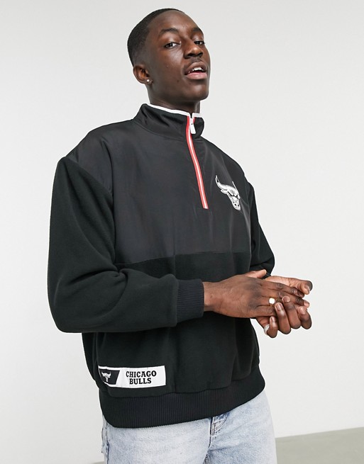 New Era NBA Chicago Bulls half-zip fleece in black