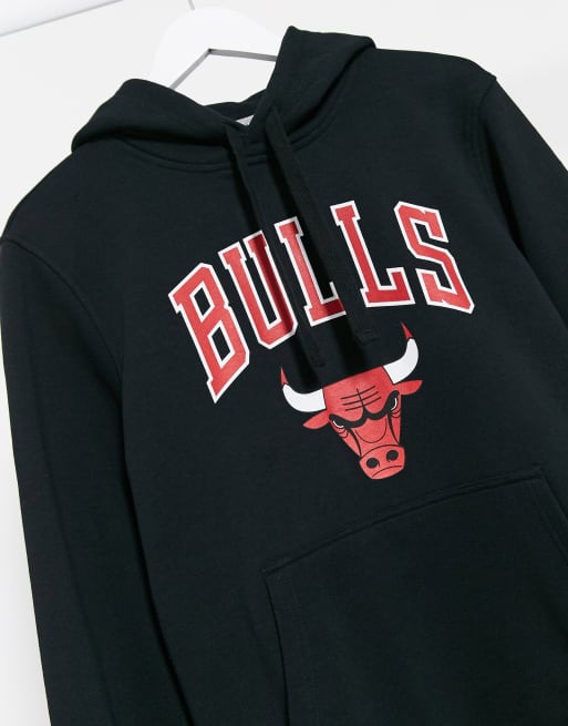 Official New Era NBA Drip Logo Chicago Bulls Black Pullover Hoodie