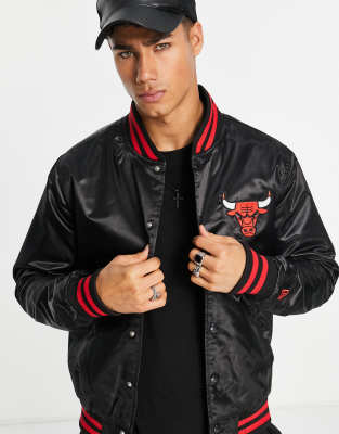 chicago bulls satin bomber jacket