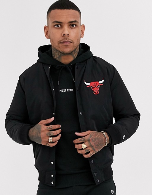 New Era NBA Chicago Bulls varsity jacket in black