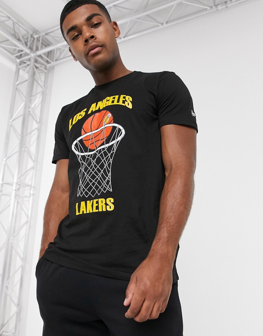 New Era - NBA LA Lakers - Basketball T-shirt in zwart