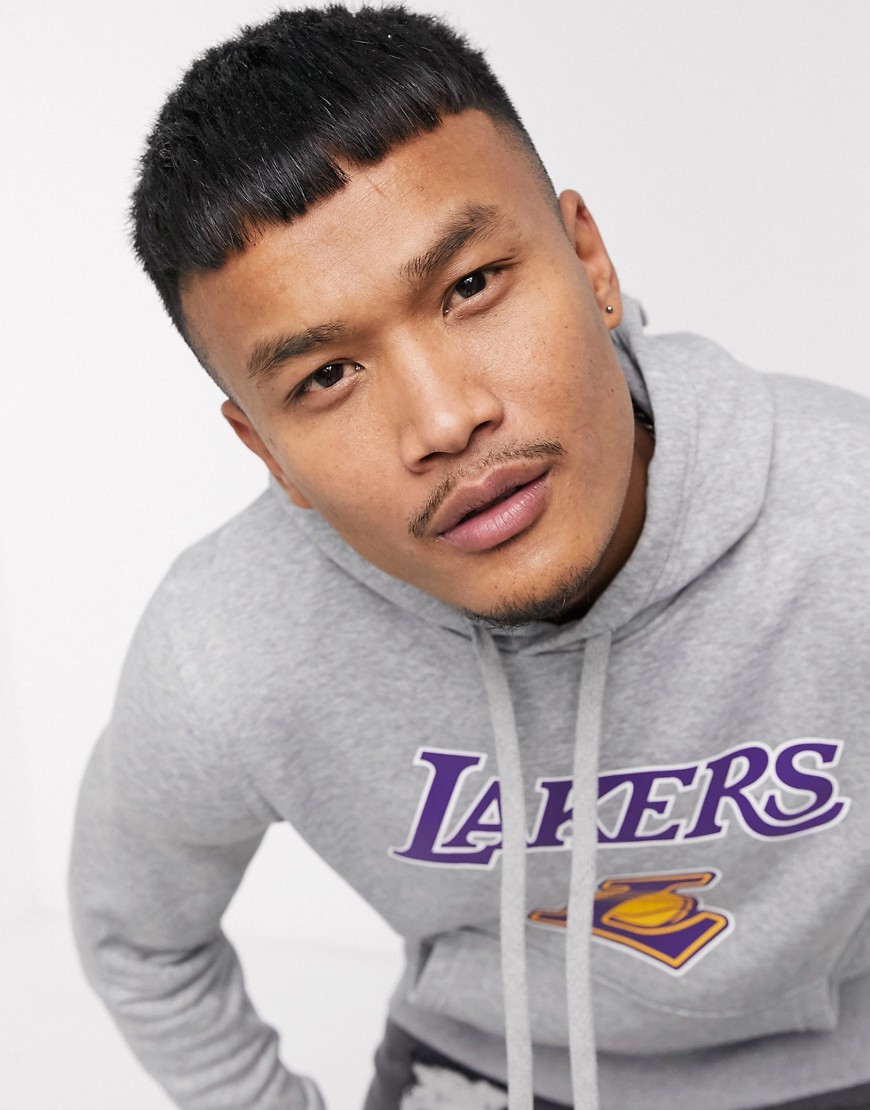 New Era - NBA LA Lakers - Felpa grigia con cappuccio e logo-Grigio