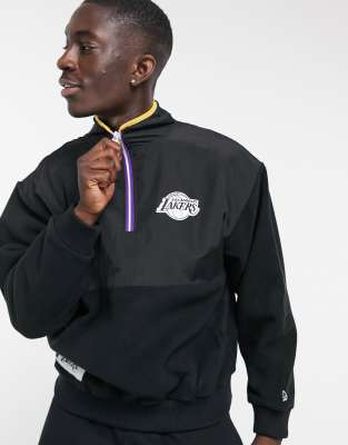 New Era - NBA LA Lakers - Fleece-Oberteil in Schwarz mit ...